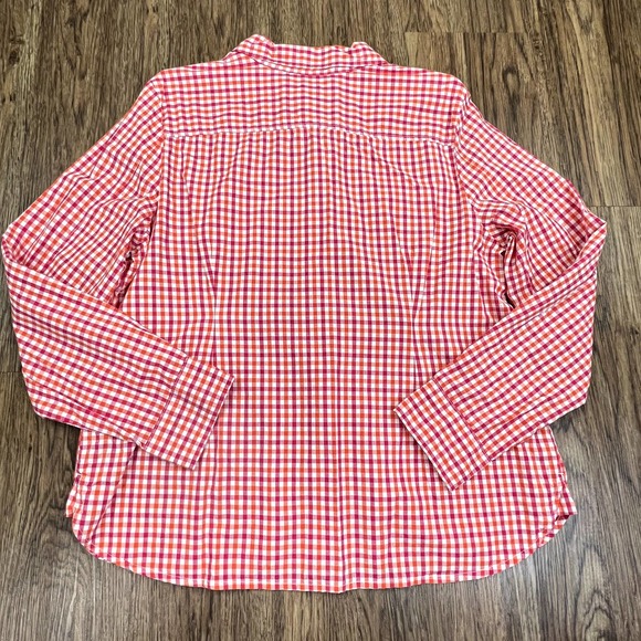 Tommy Hilfiger Orange, Pink + White Long Sleeve Plaid Button Down Shirt Size XXL - Picture 11 of 11